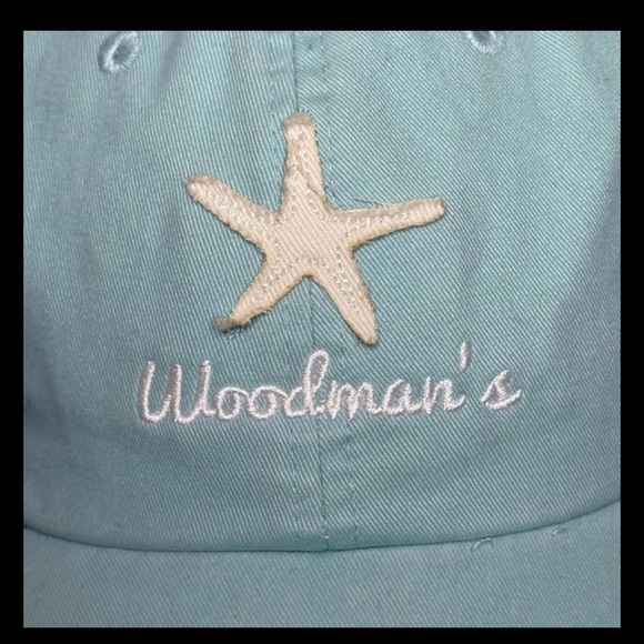 Kate Lord Woodman’s Women’s Baseball Cap Hat Light Blue Starfish Adjustable - Picture 2 of 12